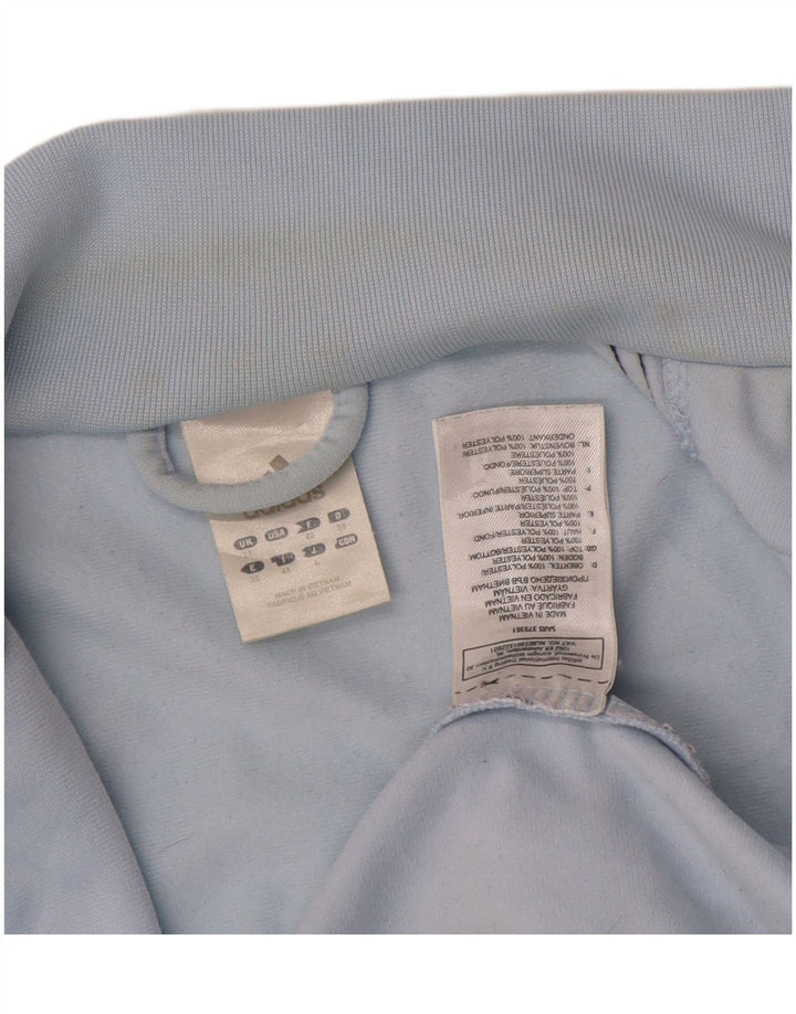 Adidas Damen Trainingsanzug Top Jacke UK 12 Mittelblaues Polyester