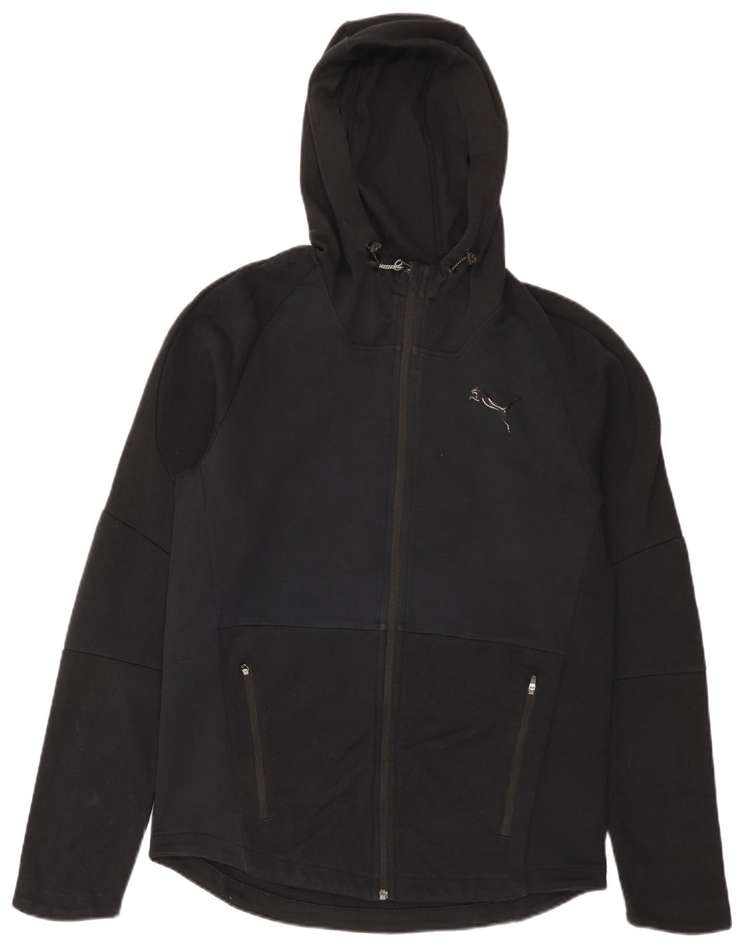 Puma Herren-Kapuzenpullover mit Reißverschluss, mittelschwarz, Baumwolle