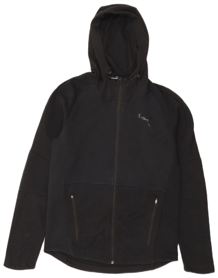 Puma Herren-Kapuzenpullover mit Reißverschluss, mittelschwarz, Baumwolle
