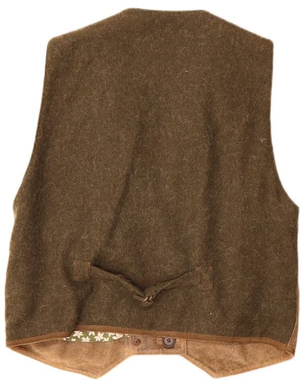 Landhaus Damen Trachtenlederweste EU 50 3XL Grün Colourblock