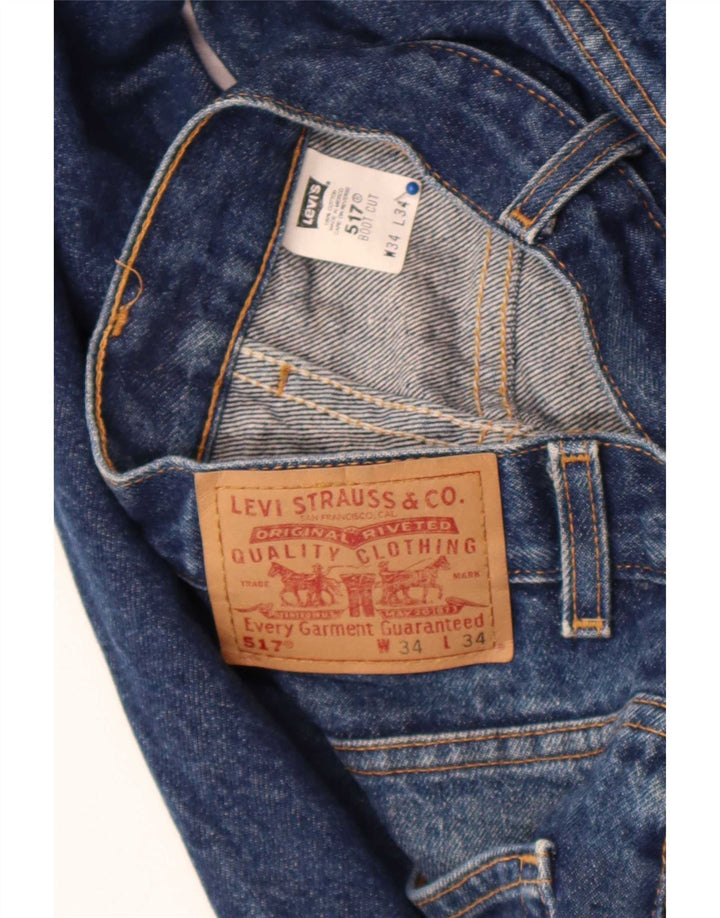 Levi's Herren 517 Bootcut Jeans W34 L34 Blaue Baumwolle