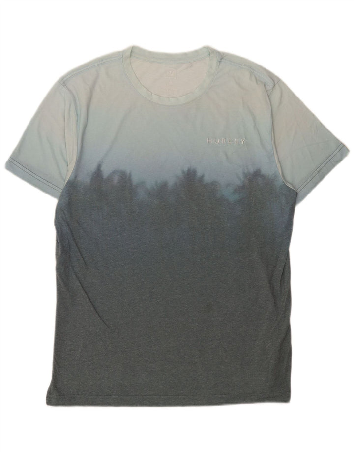 Hurley Herren-T-Shirt-Oberteil, großes blaues Farbblock-Polyester