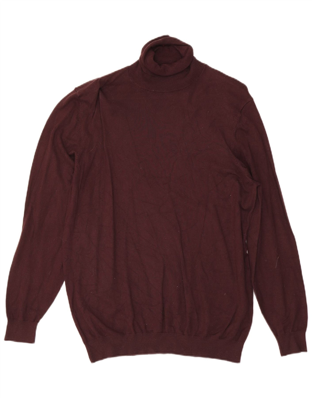 Rollkragenpullover für Herren von Zara, mittleres Burgunderrot