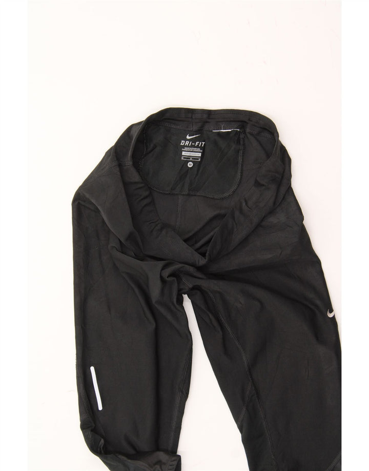 NIKE Womens Dri Fit Capri Tracksuit Trousers UK 12 Medium Black Vintage Nike and Second-Hand Nike from Messina Hembry 