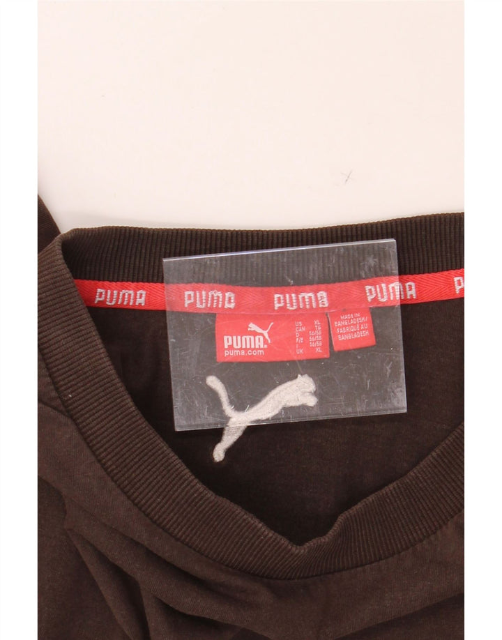 PUMA Mens Graphic T-Shirt Top XL Brown Cotton Vintage Puma and Second-Hand Puma from Messina Hembry 