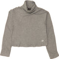 NEW BALANCE Womens Crop Sweatshirt Jumper UK 14 Medium Grey Polyester Vintage New Balance and Second-Hand New Balance from Messina Hembry 