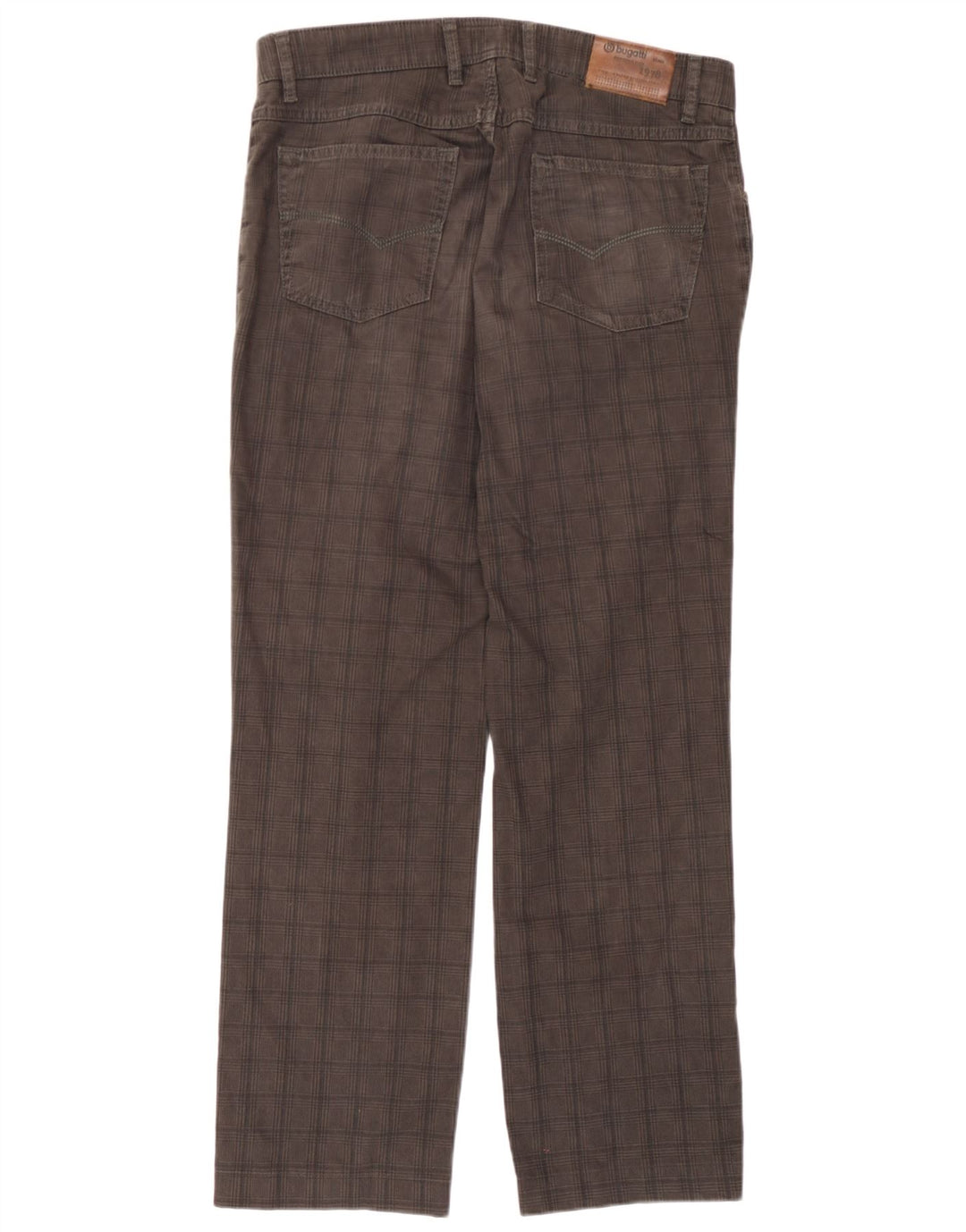 Bugatti Herren gerade Freizeithose IT 52 XL W36 L30 Grau Hahnentritt
