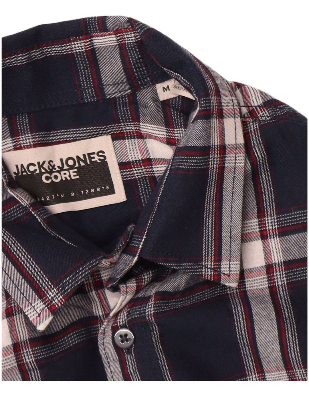 Jack & Jones Herren-Flanellhemd, mittelgroß, marineblau, kariert, Baumwolle