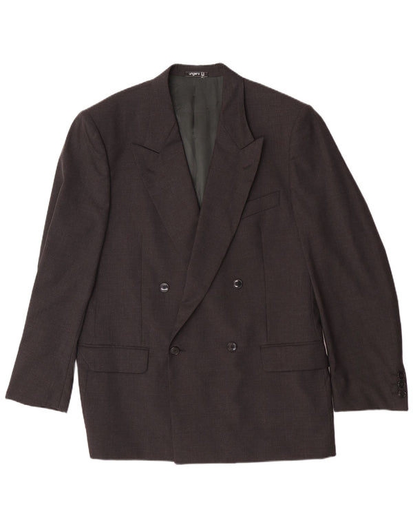 Ungaro Herren-Blazer, zweireihig, IT 50, groß, graue Schurwolle