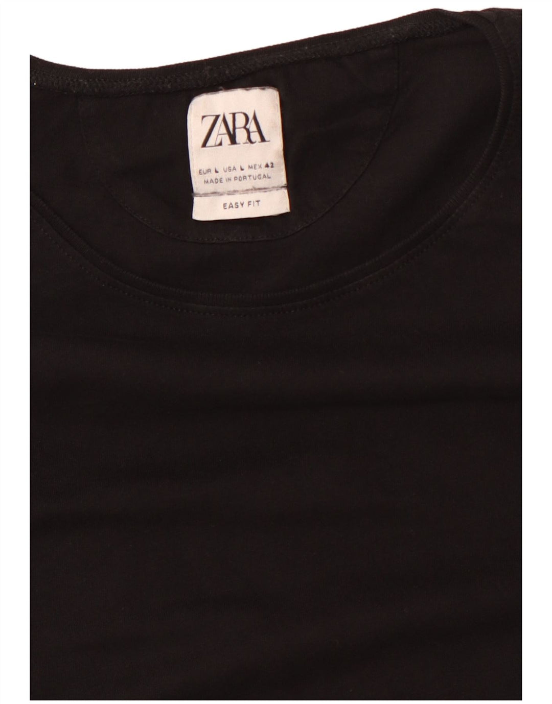 Zara Damen Easy Fit T-Shirt Top UK 14 Large Schwarz