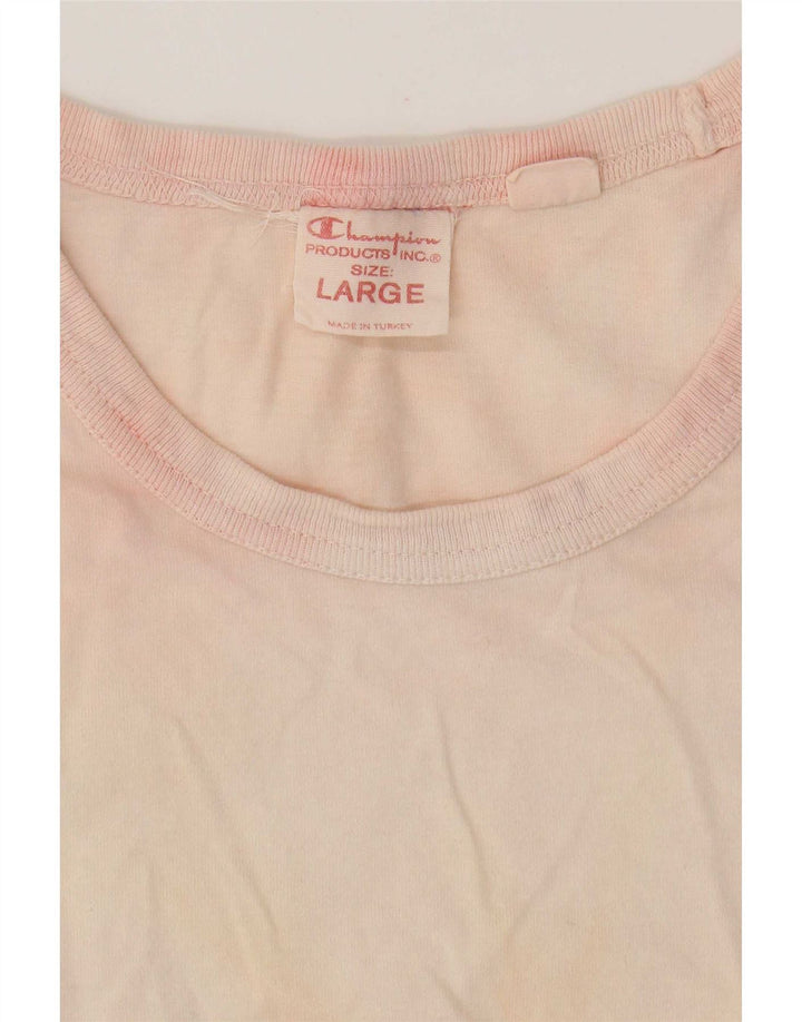 Champion Herren T-Shirt Top Large Pink Tie Dye