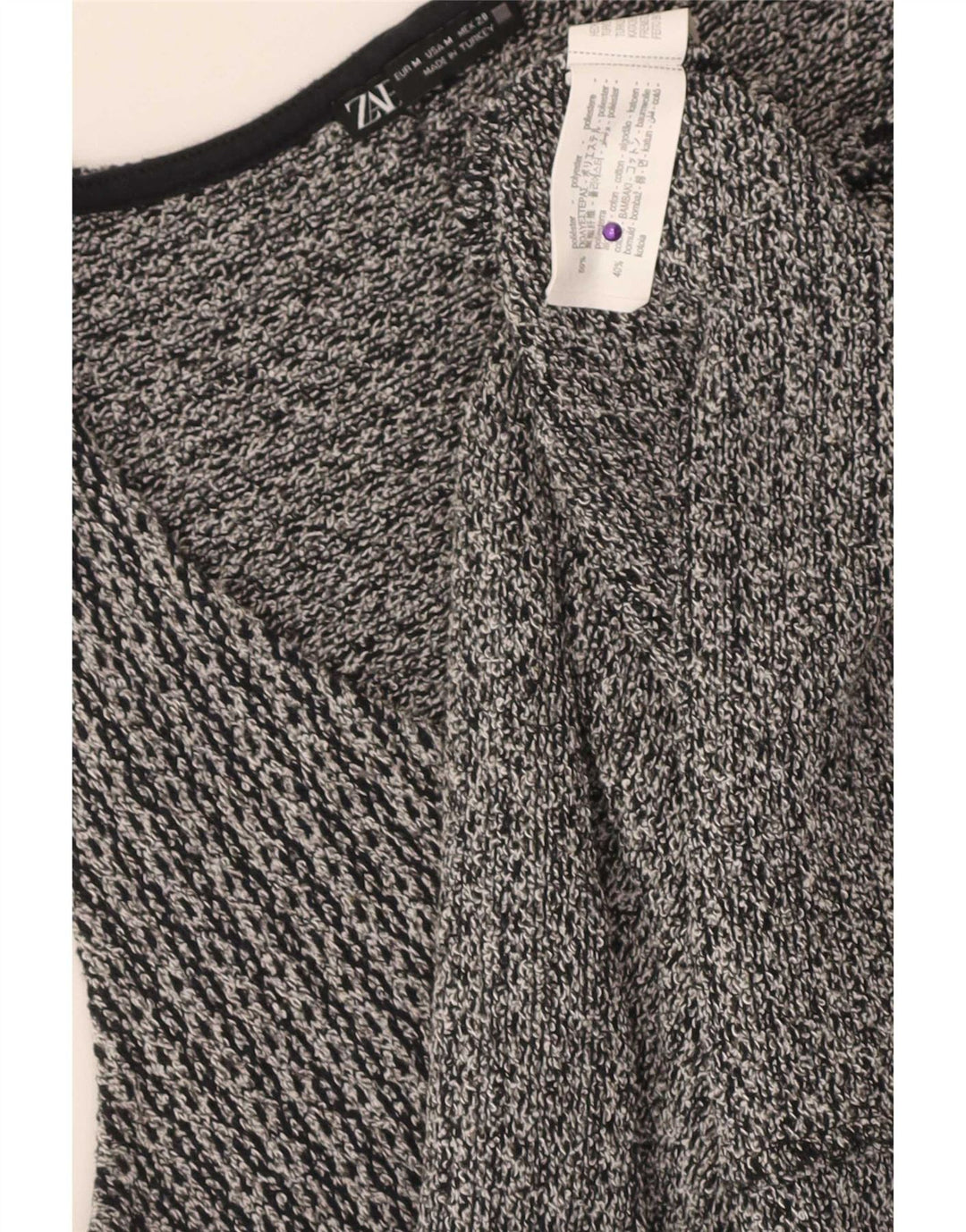Zara Damen Weste Top UK 12 Mittelgraues Polyester