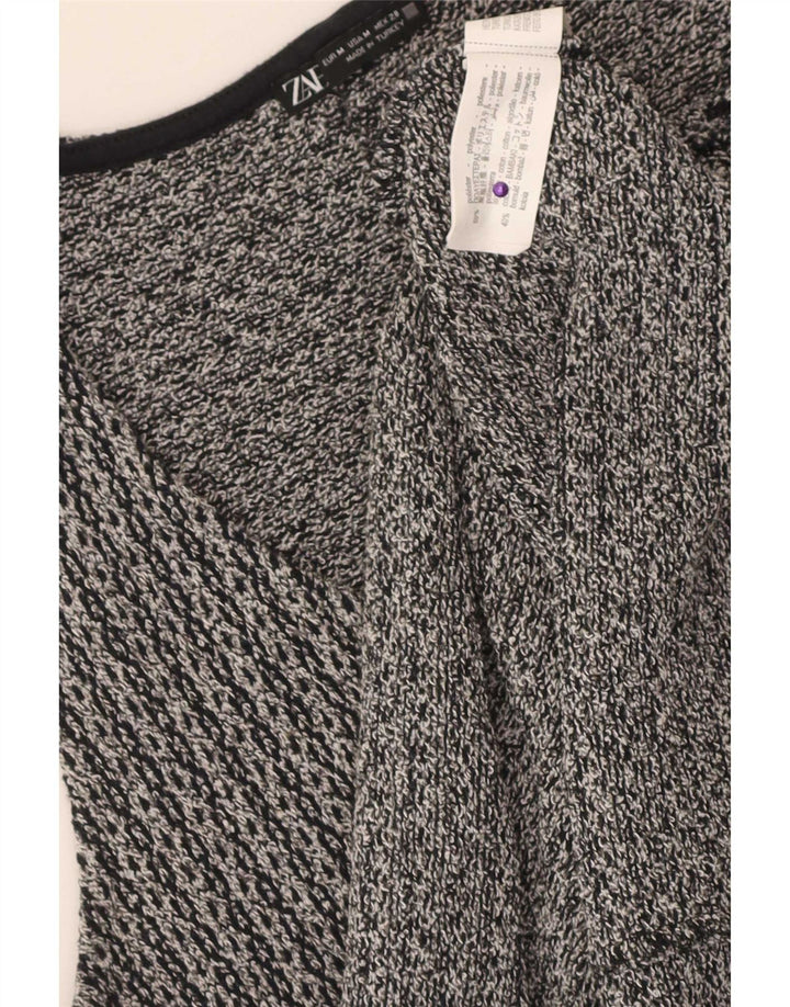 Zara Damen Weste Top UK 12 Mittelgraues Polyester