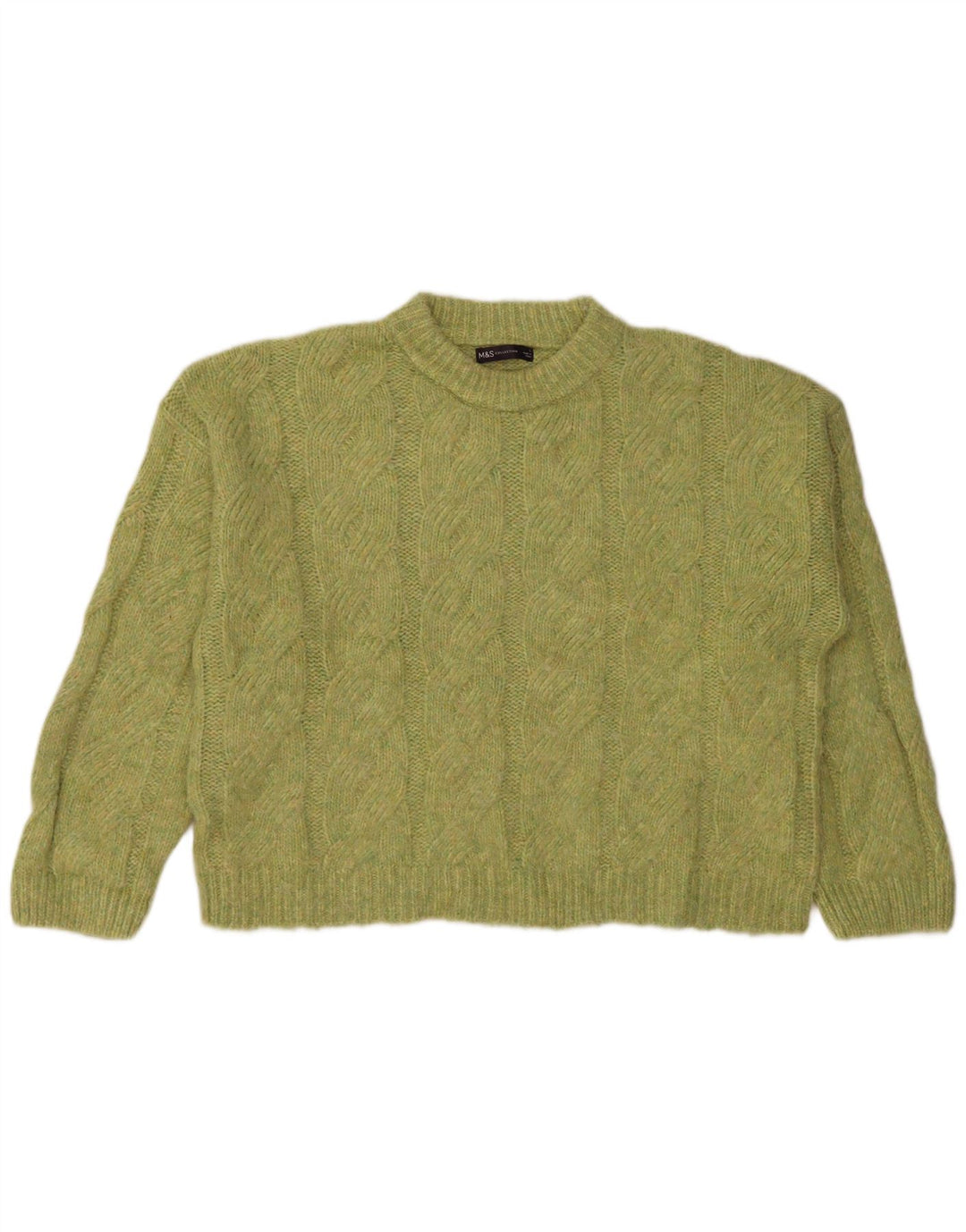 Marks & Spencer Damen-Pullover, übergroß, Rundhalsausschnitt, Gr. 40, Gr. Grün