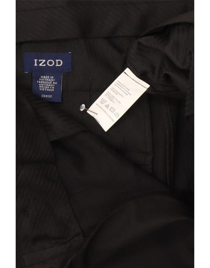 Izod Herren-Anzughose, gerade, W36, L26, Schwarz, Polyester