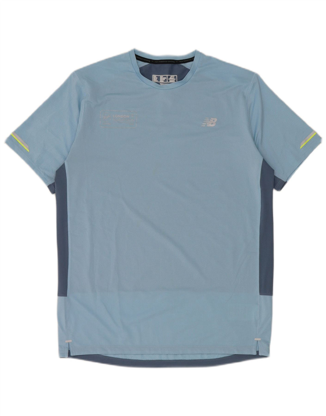New Balance Herren-T-Shirt-Oberteil aus mittelblauem Colourblock-Polyester