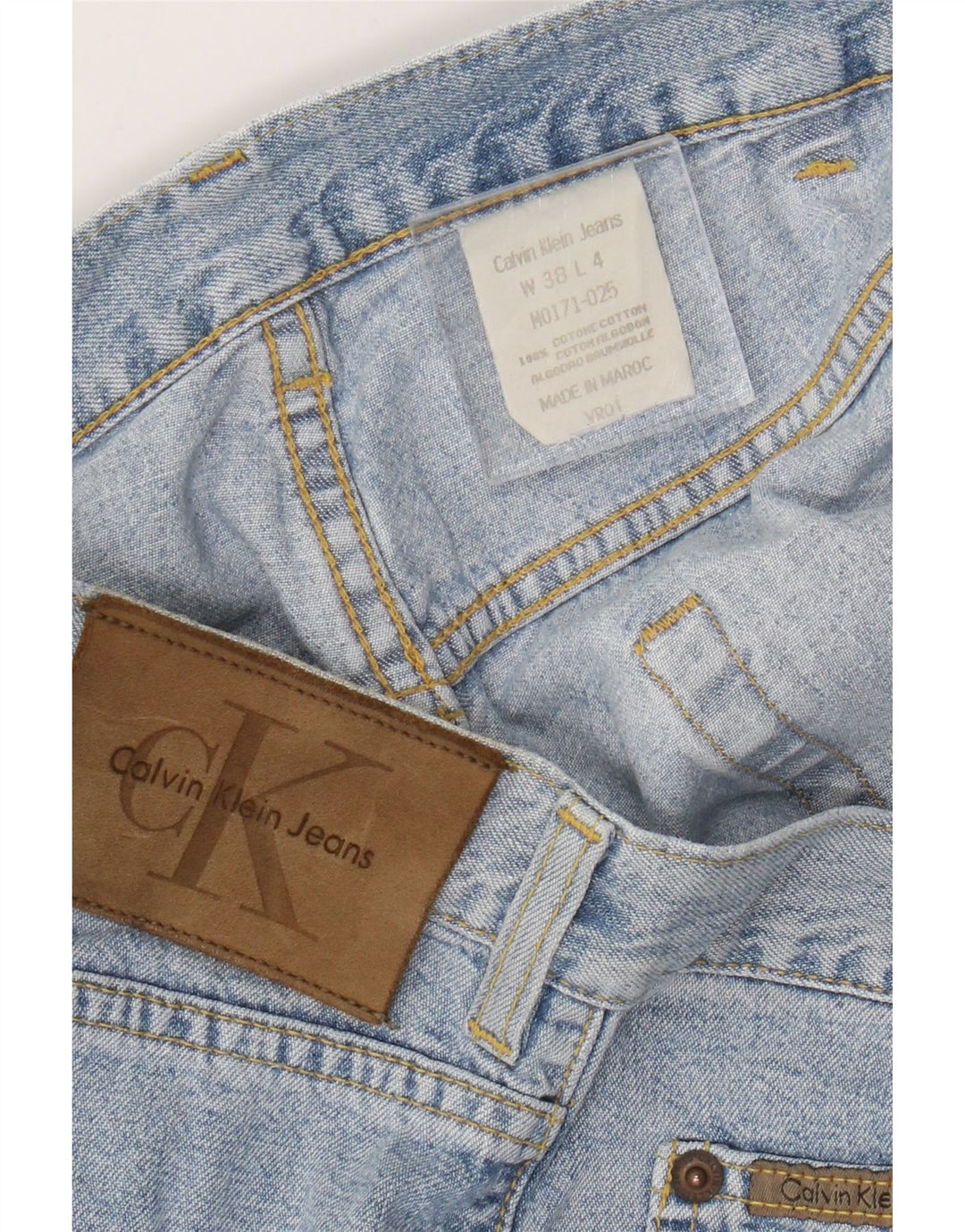 Calvin Klein Herren Straight Jeans W38 L29 Blaue Baumwolle