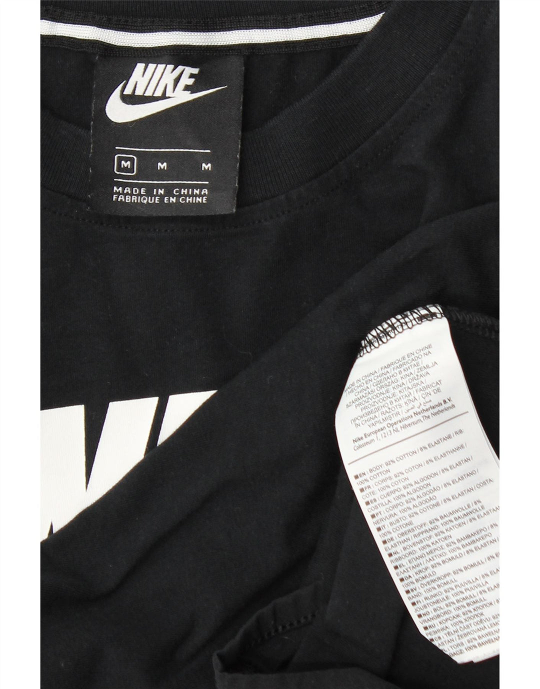Nike Womens Graphic Bodysuit UK 12 Mittelschwarze Baumwolle