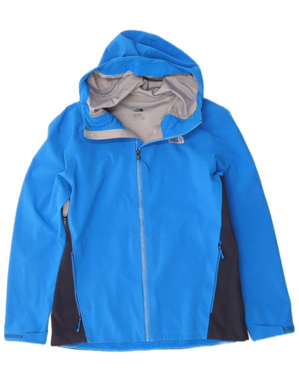 The North Face Mens Hooded Windbreaker Jacket UK 40 Large Blue Colourblock