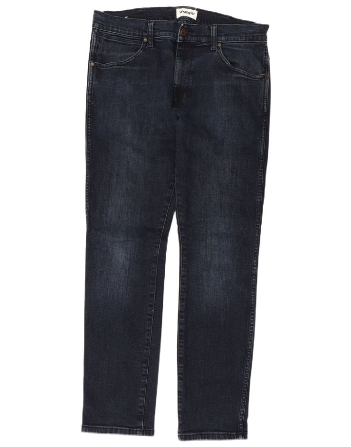 WRANGLER Herren Larston Slim Jeans W32 L32 Blaue Baumwolle