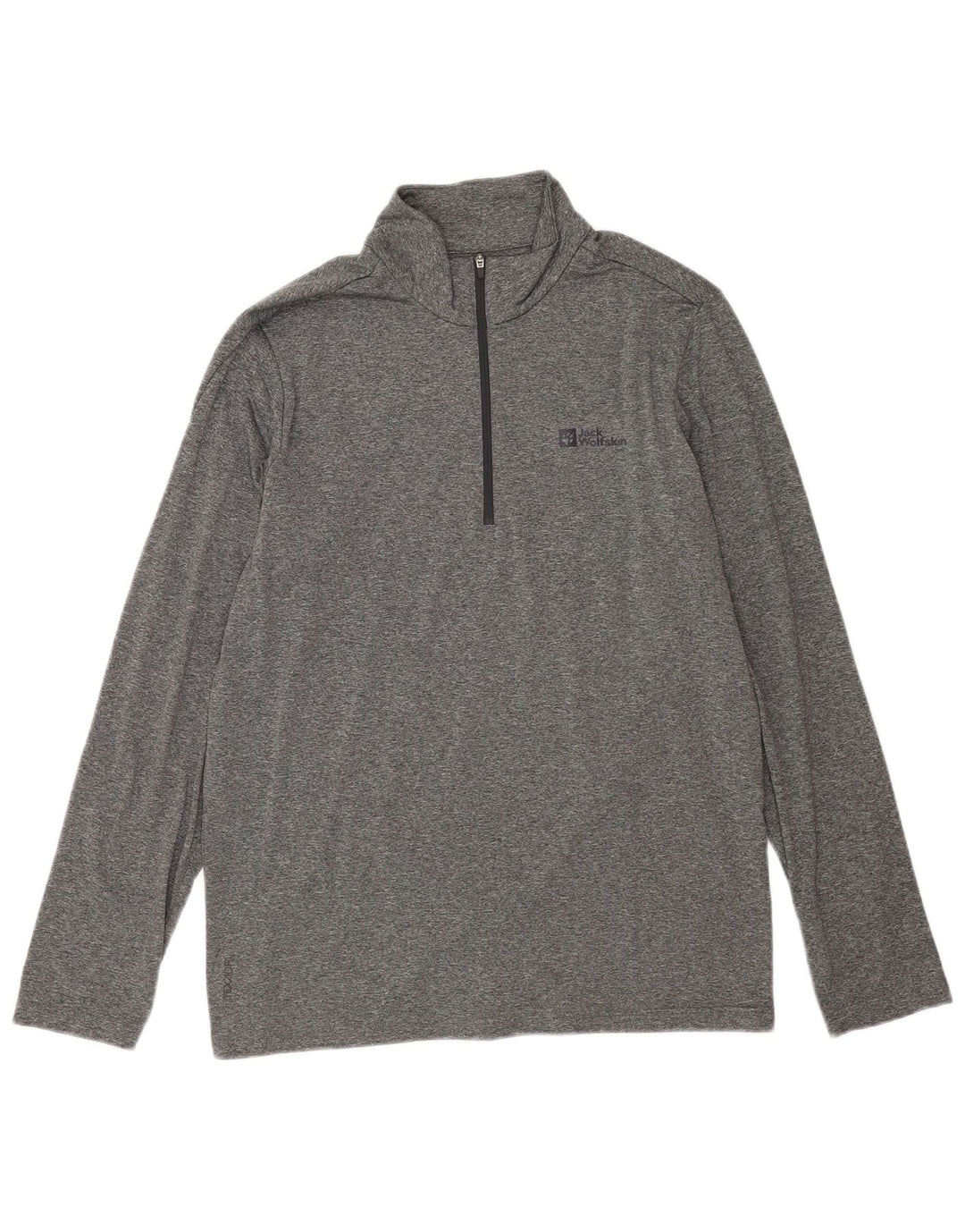Jack Wolfskin Herren-Pullover-Trainingsanzugoberteil mit Reißverschluss, UK 42, Größe L, Grau