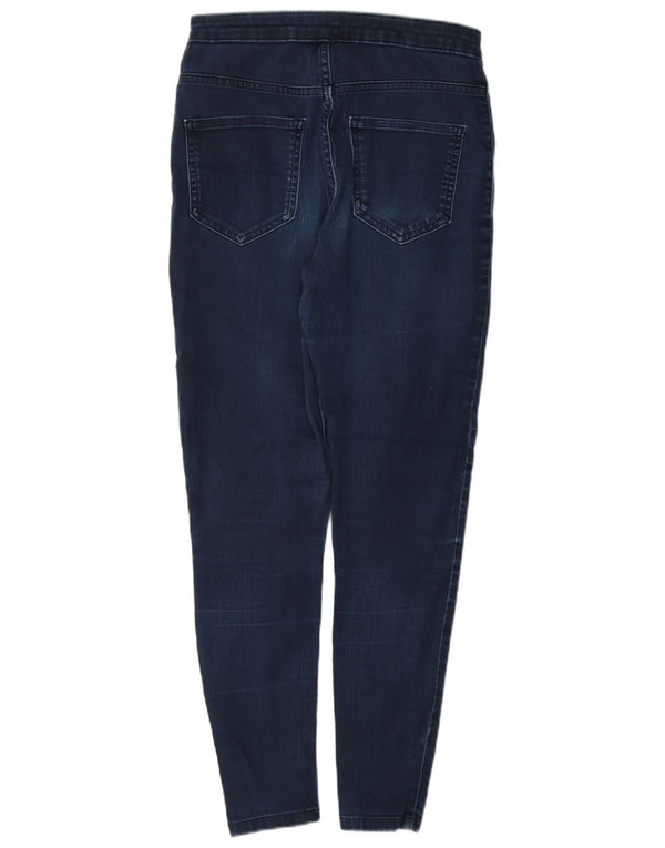 Marks & Spencer Damen Skinny Jeans UK 10 Small W27 L27 Marineblau Baumwolle