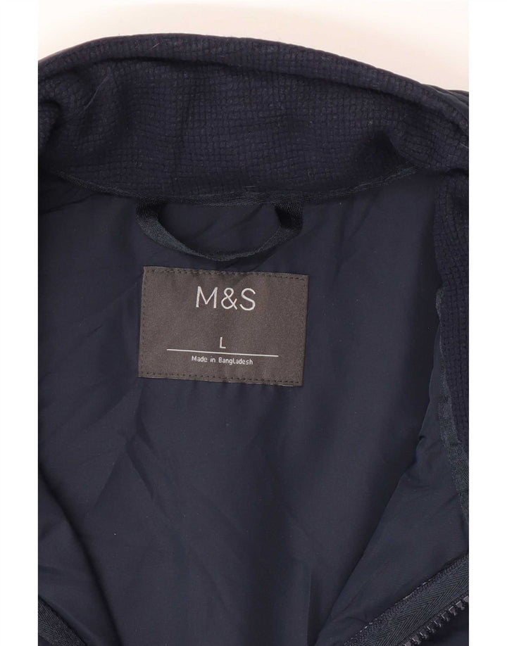 Marks & Spencer Herren-Trainingsanzug-Oberteil, Jacke, groß, Marineblau, Farbblock
