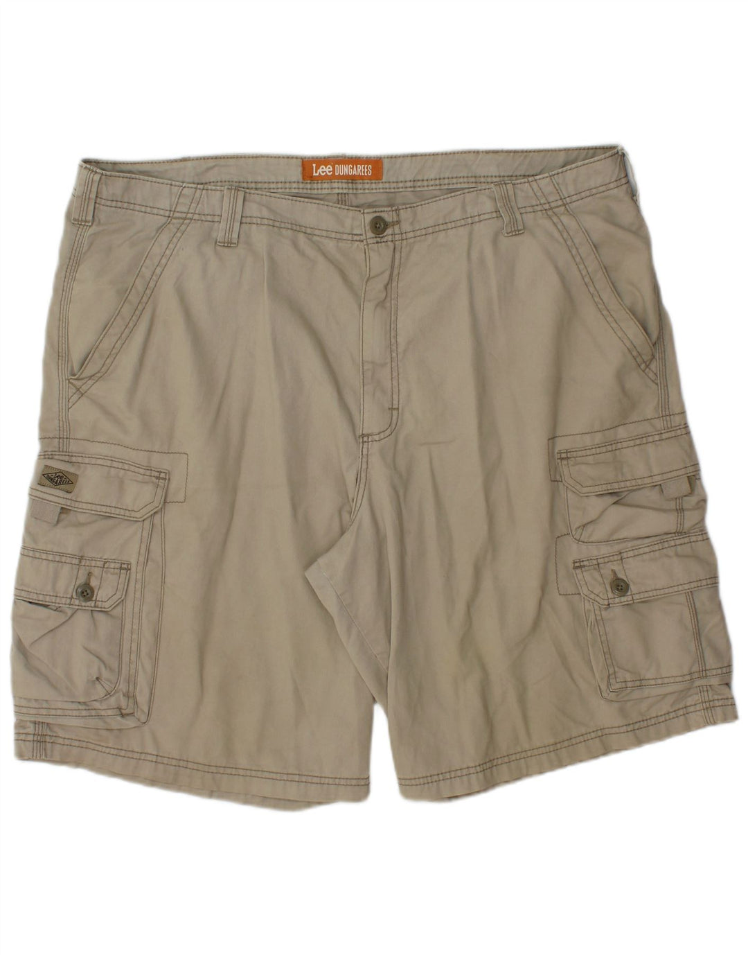 LEE Herren Latzhose Cargoshorts W42 2XL Beige Baumwolle