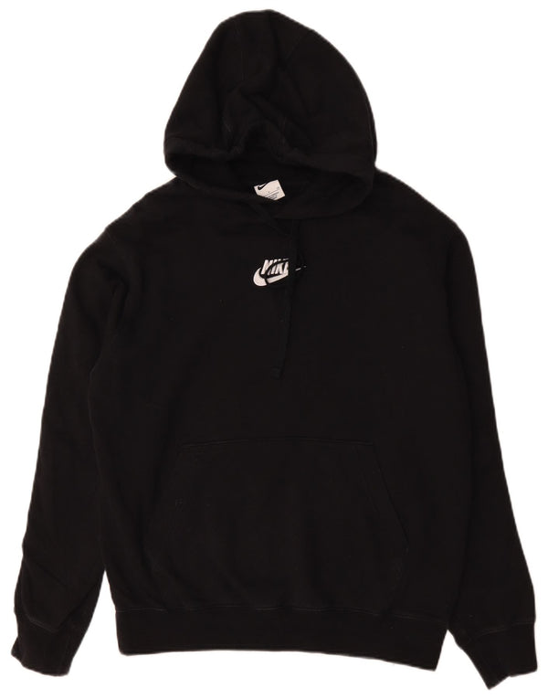 Nike Mens Graphic Hoodie Jumper Small Black Colourblock Cotton