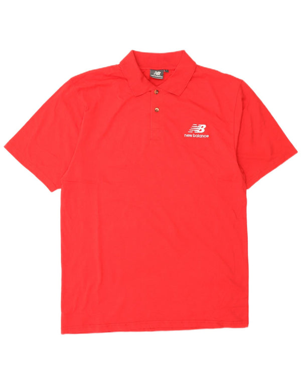 New Balance Herren-Poloshirt, große rote Baumwolle