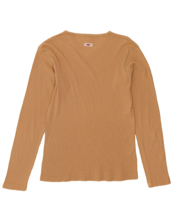 Levi's Damen-Oberteil, langärmelig, UK 12, mittelbeige Baumwolle