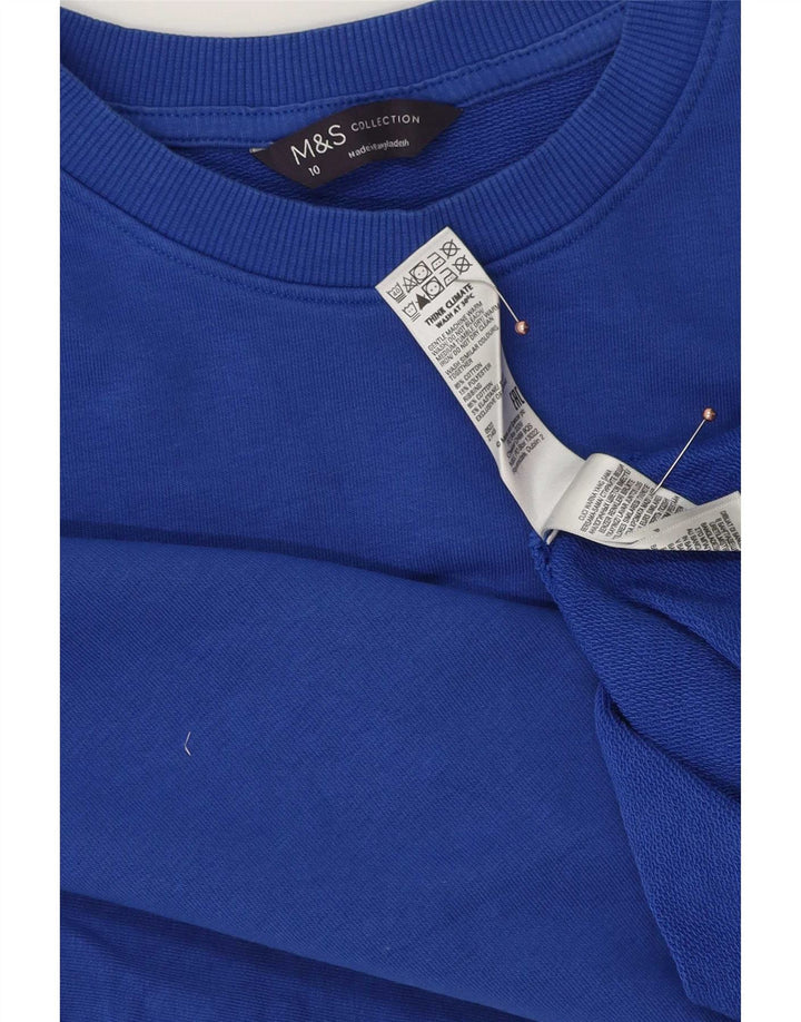 Marks & Spencer übergroßer Damen-Sweatshirt-Pullover, Gr. 10, Größe S, Blau, Baumwolle