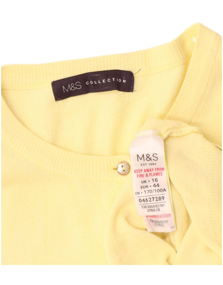 Marks & Spencer Damen-Cardigan-Pullover UK 16 Large Gelbe Viskose