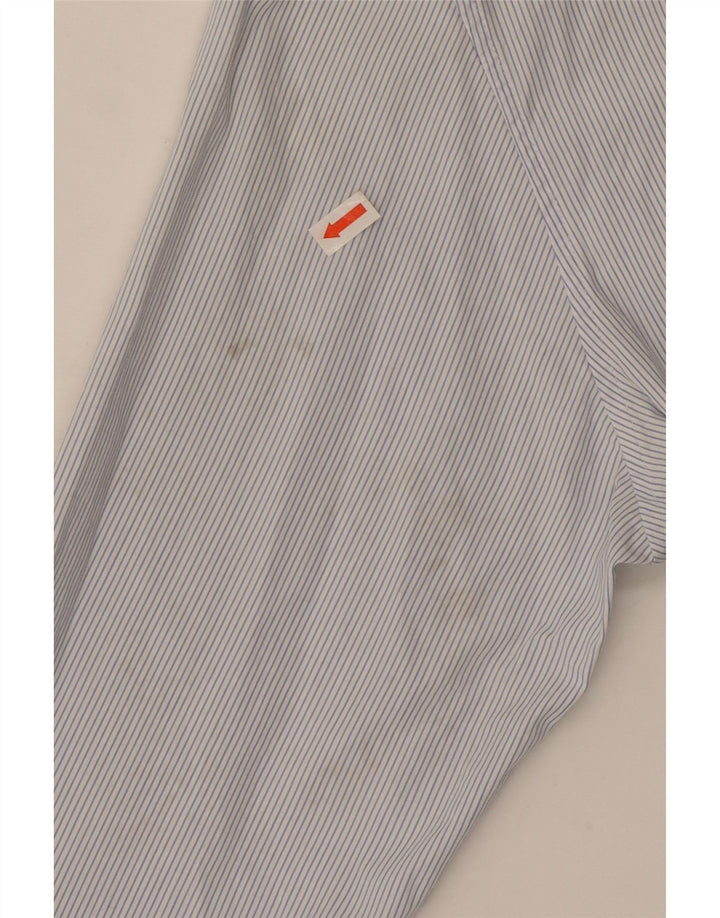 Reiss Herren-Slim-Fit-Hemd aus mittelblauer, gestreifter Baumwolle