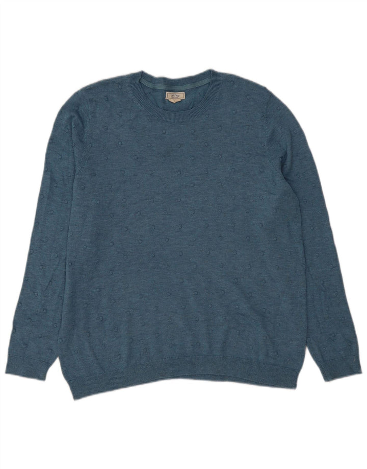 Fat Face Damen-Pullover mit Rundhalsausschnitt, UK 16, Größe L, Blau, Polyester