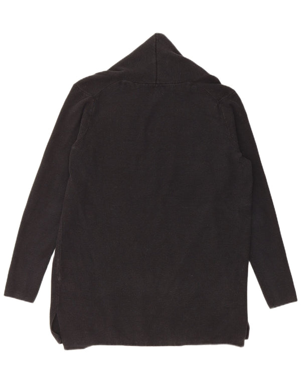 J. Crew Damen Übergroßer offener Cardigan-Pullover UK 6 XS Schwarze Baumwolle