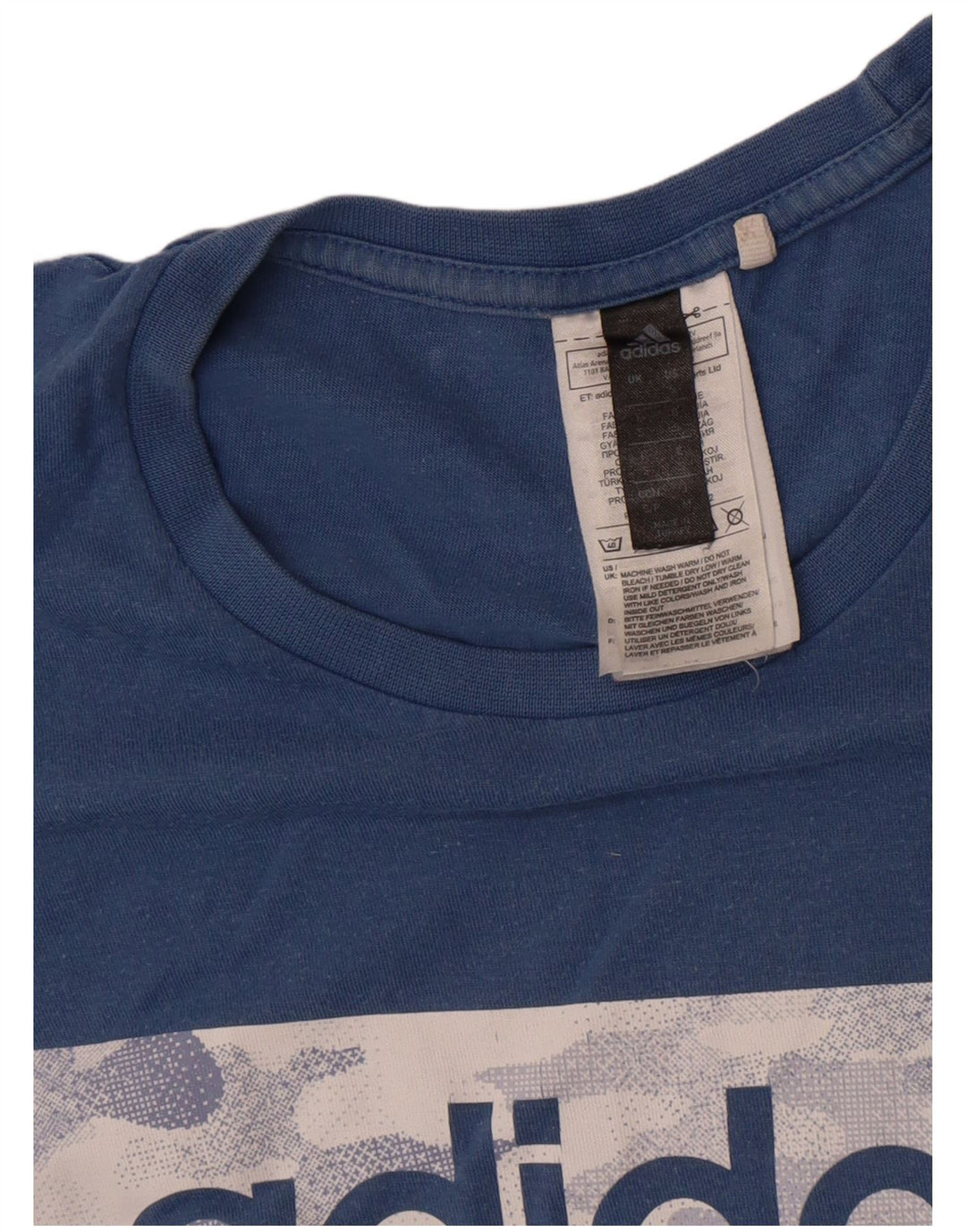 Adidas Herren Grafik T-Shirt Top Small Blau Baumwolle