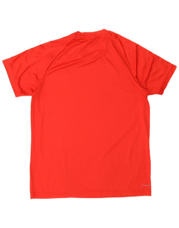 Adidas Herren Climalite T-Shirt Top Large Rot Polyester