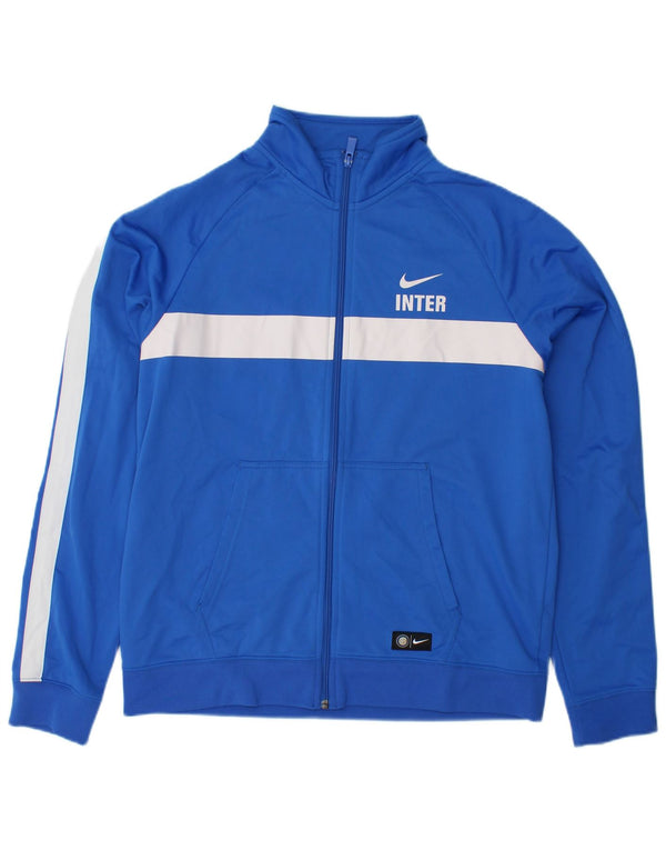 Nike Mens Graphic Tracksuit Top Jacket Large Blue Colourblock Polyester