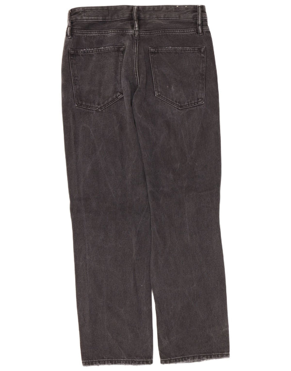 All Saints Damen Alana Distressed Straight Jeans W26 L28 Schwarze Baumwolle