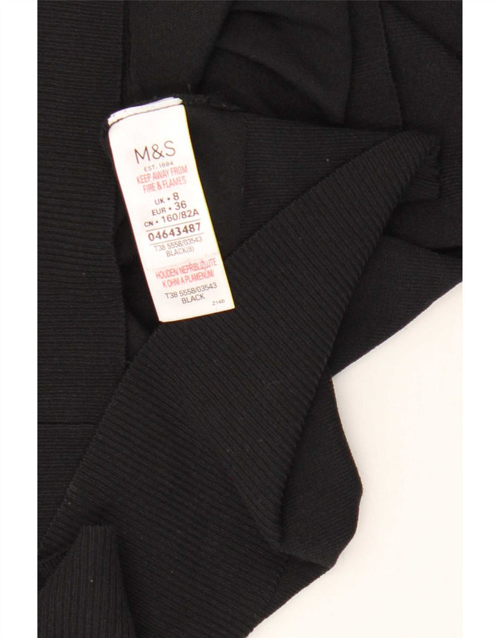 Marks & Spencer Damen Crop Oversized Cardigan Pullover UK 8 Small Schwarz