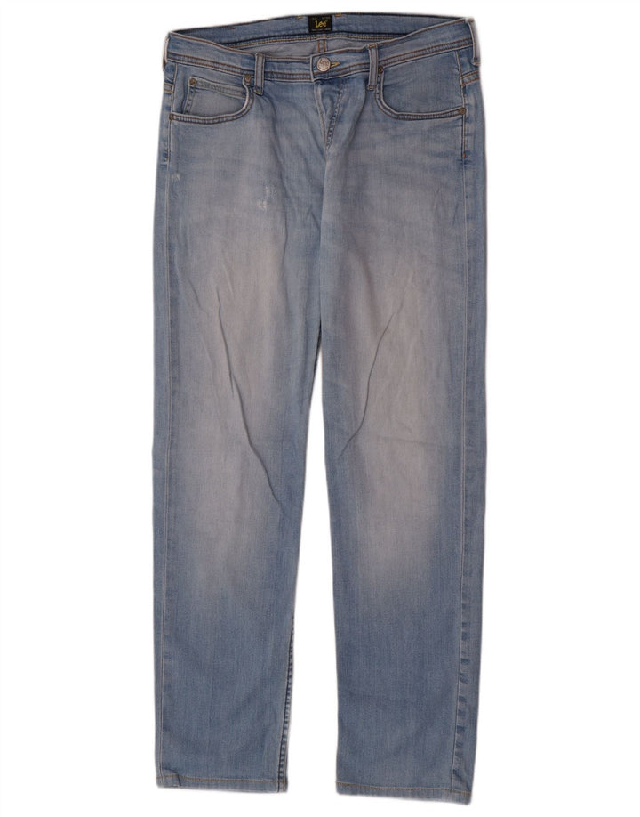 Lee Damen Distressed Straight Jeans W30 L30 Blau