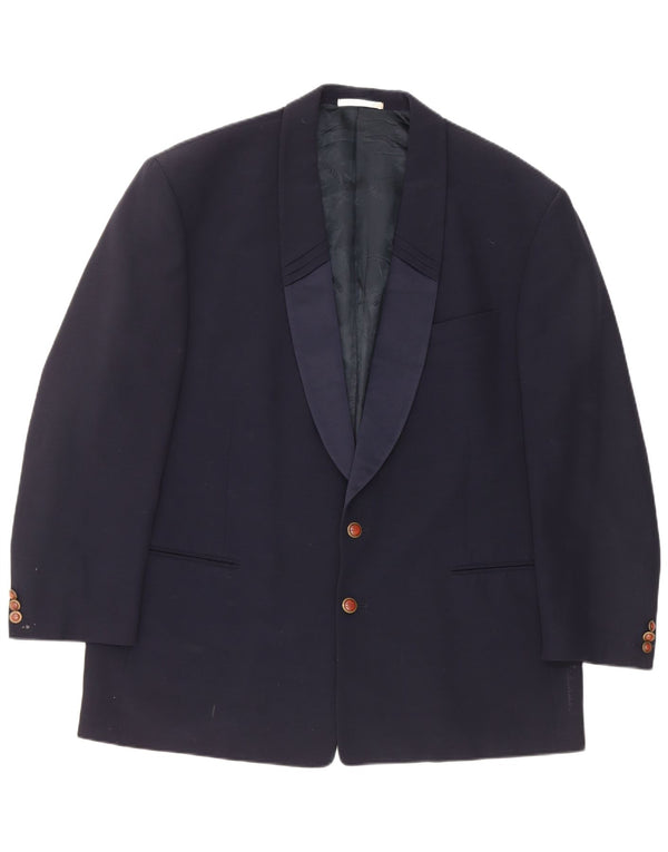 Carlo Pignatelli Herren 2-Knopf-Blazerjacke IT 58 4XL Marineblaue Wolle