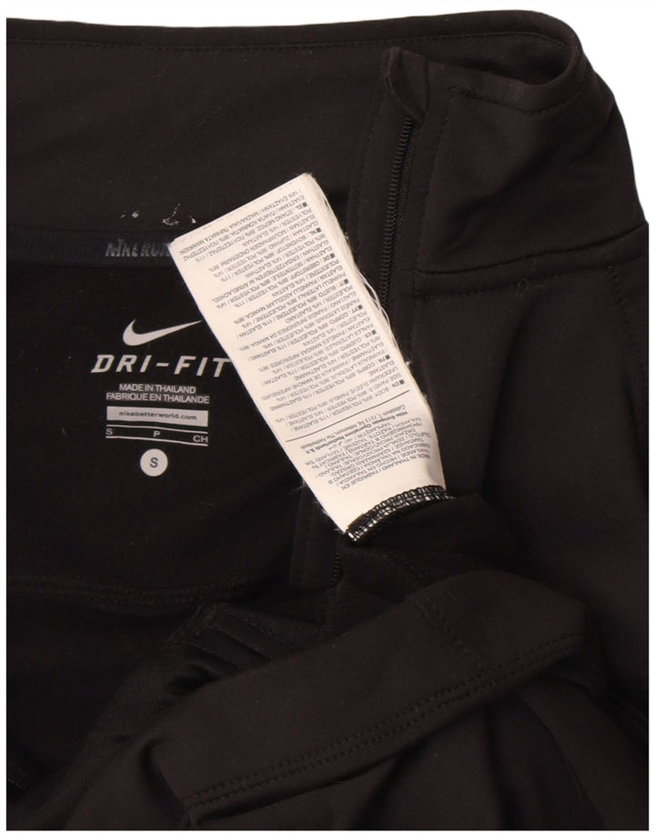 Nike Damen Dri Fit Trainingsanzug Top Jacke UK 10 Small Schwarz Polyester