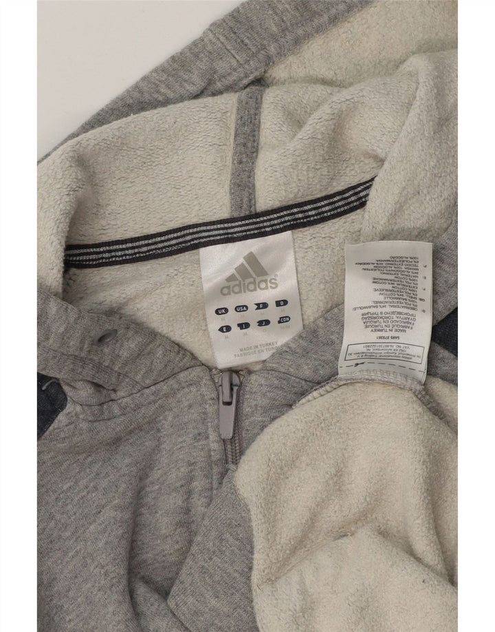 ADIDAS Herren-Kapuzenpullover mit Reißverschluss, Mittelgrau, Colourblock-Baumwolle