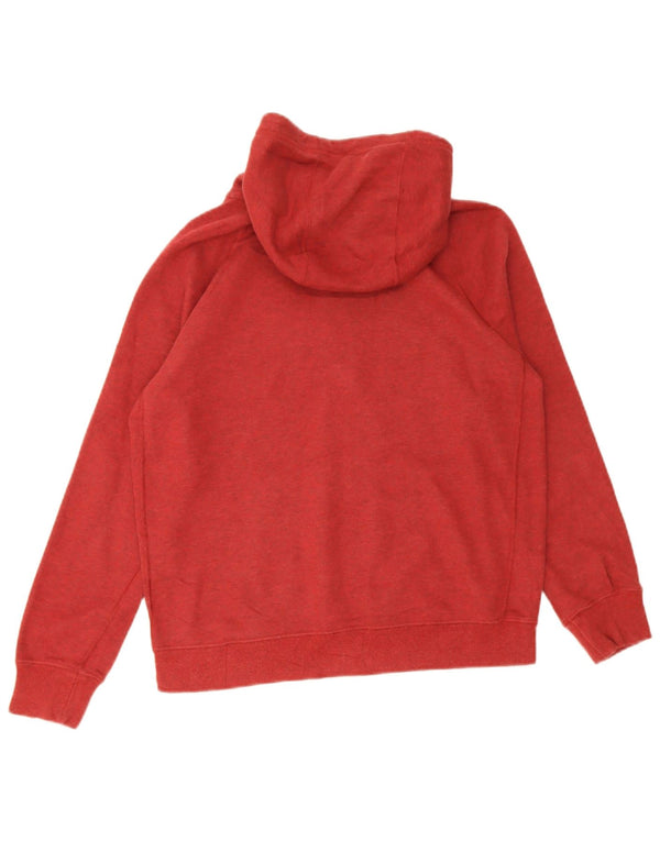 Nike Womens Zip Neck Hoodie Jumper UK 18 XL Red Cotton