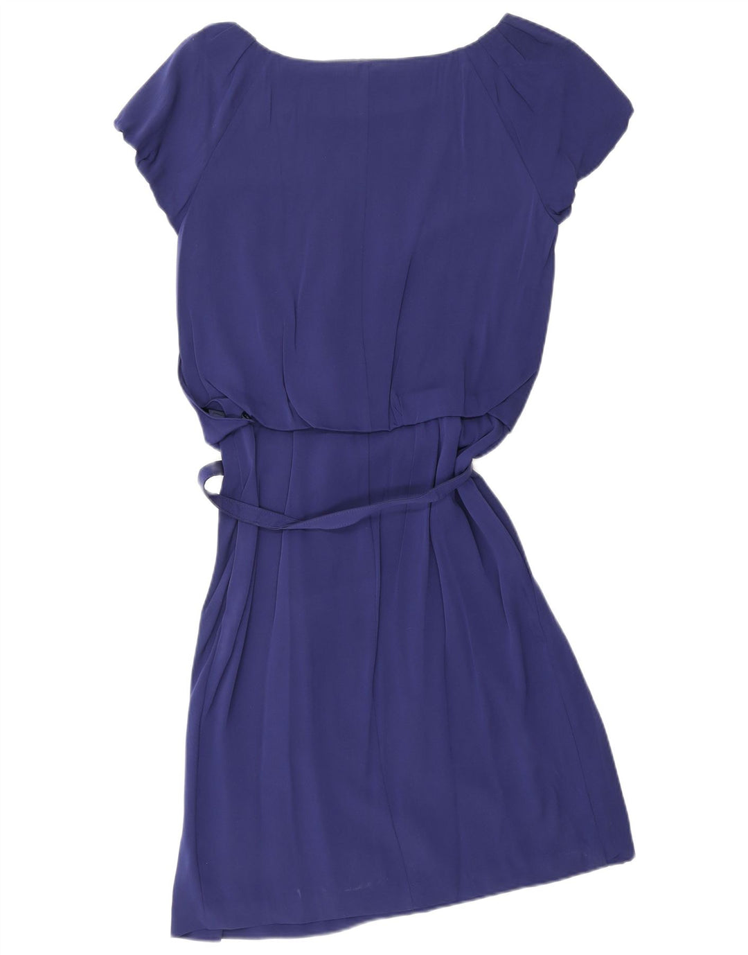 VALENTINO Damen A-Linien-Kleid IT 42 Mittelblaue Seide aus Marineblau