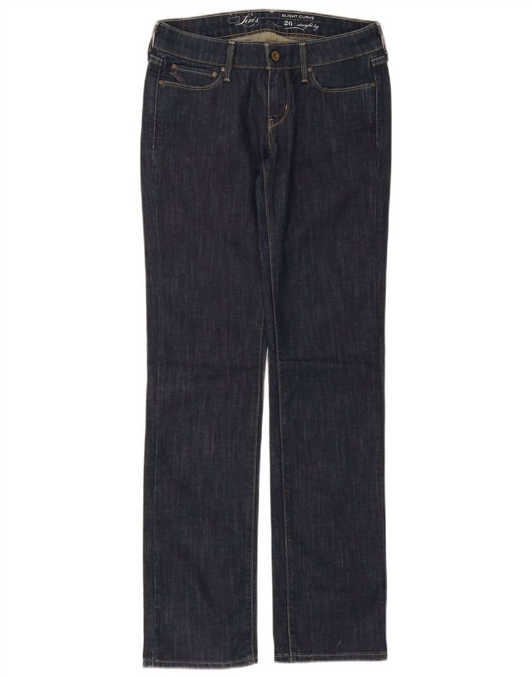 Levi's Damen Slight Curve Straight Jeans W26 L32 Marineblaue Baumwolle