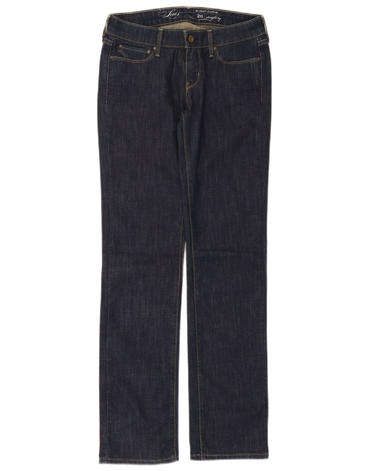Levi's Damen Slight Curve Straight Jeans W26 L32 Marineblaue Baumwolle