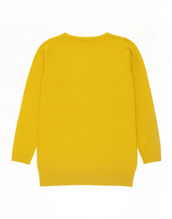 Marks & Spencer Womens V-Neck Jumper Sweater UK 8 Small Yellow Acrylic